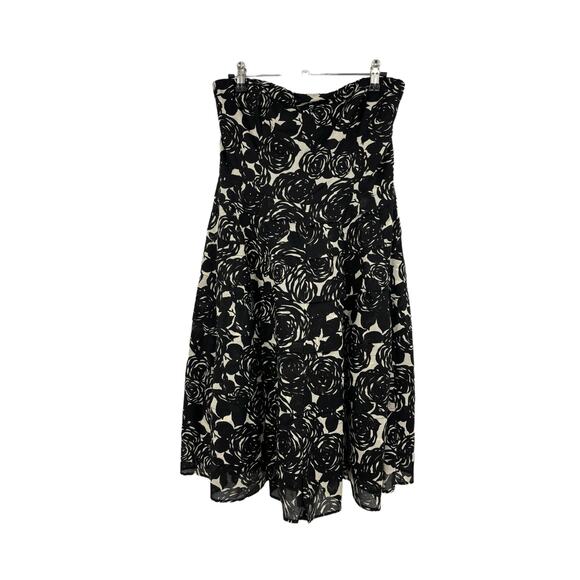 The Limited Event Dress Womens 6 Floral Tiered Strapless Black White Party - Picture 1 of 4
